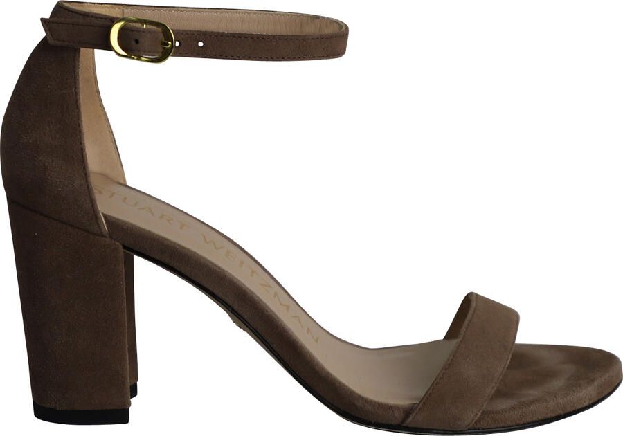 Stuart Weitzman Pre-owned Stuart Weitzman Minimalistische Hakken Sandalen in Bruin Suede