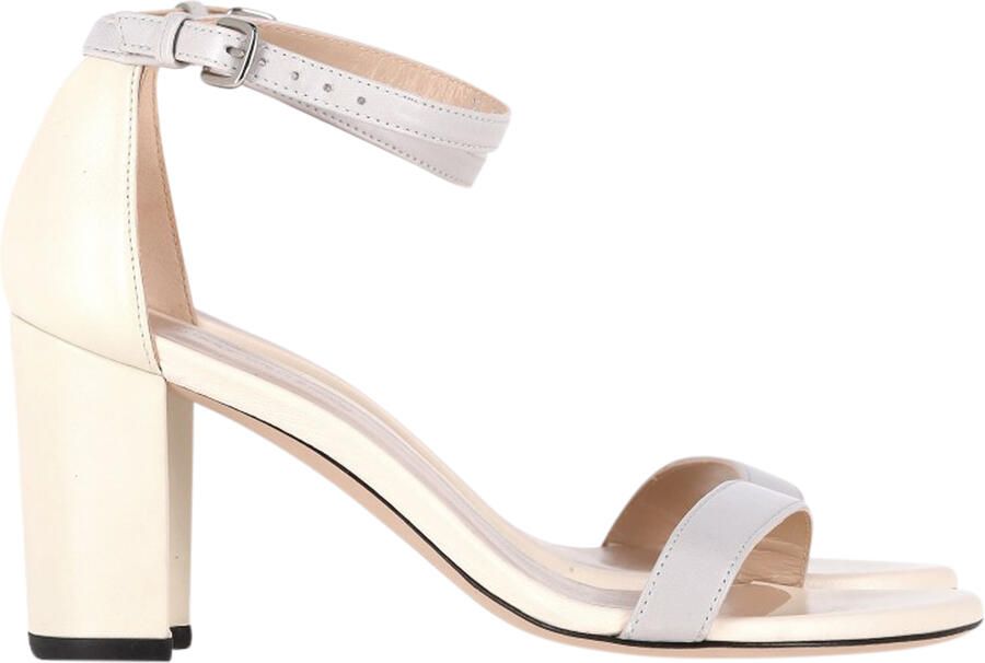 Stuart Weitzman Pre-owned Stuart Weitzman Nearlynude Sandalenhakken in Nude en Grijs Leder