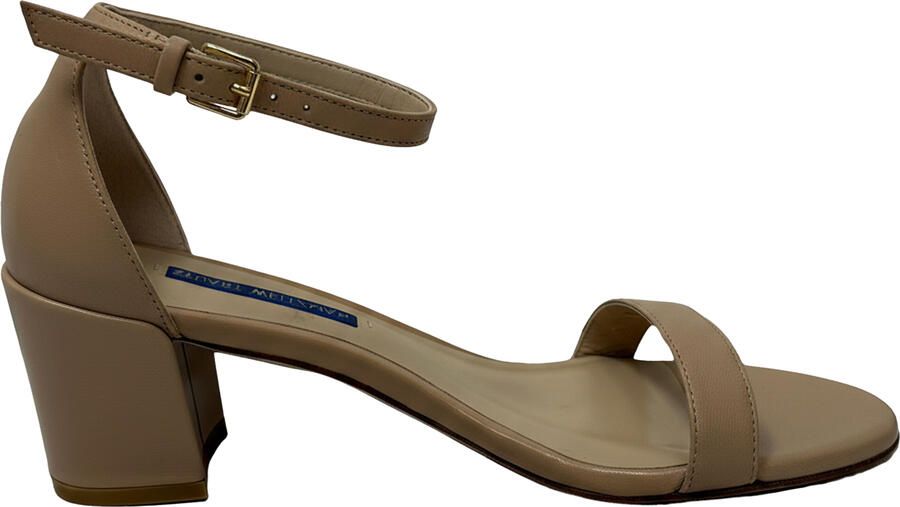 Stuart Weitzman Pre-owned Stuart Weitzman Nudist Block Sandalen in Beige Leer