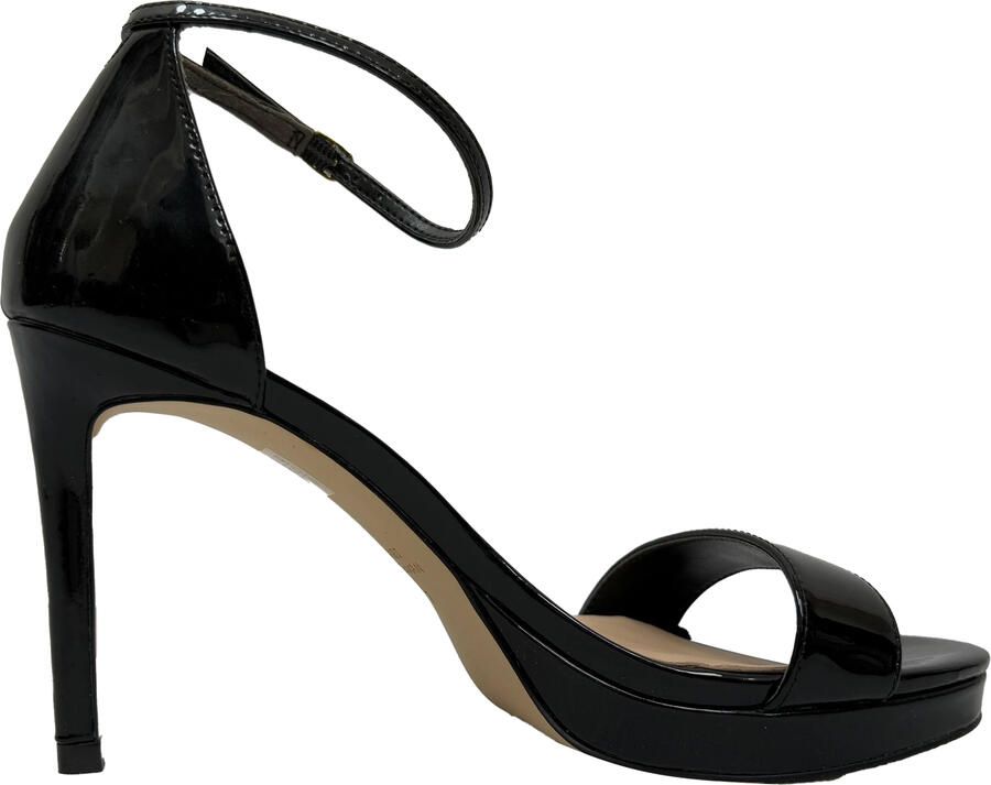 Stuart Weitzman Pre-owned Stuart Weitzman Nudist Platform Sandalen in Zwart Glanzend Leer