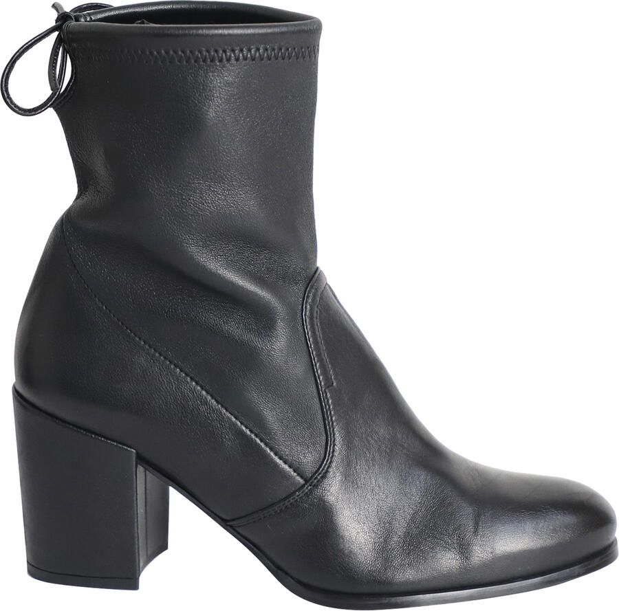 Stuart Weitzman Pre-owned Stuart Weitzman Shorty Enkellaarsjes in Zwart Leder