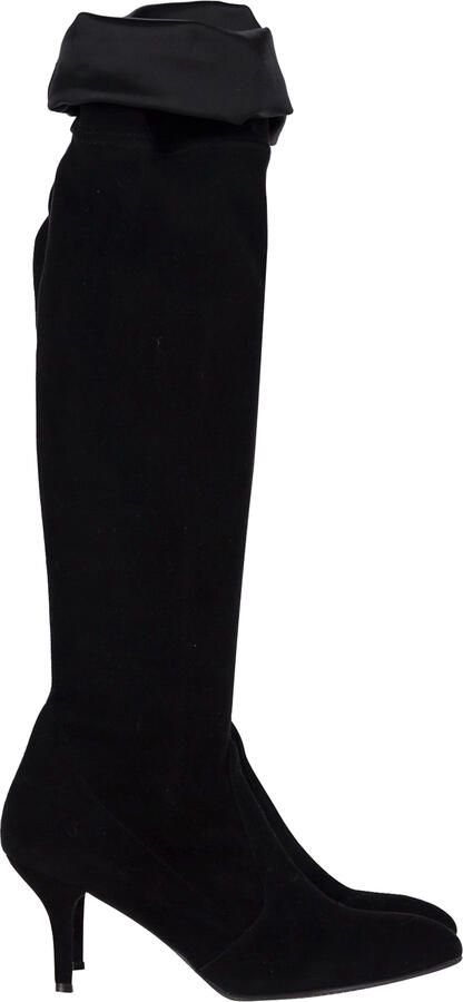 Stuart Weitzman Pre-owned Stuart Weitzman Tieland Over-The-Knee Boots in Zwart Suède