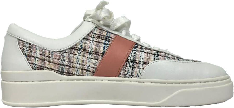 Stuart Weitzman Pre-owned Stuart Weitzman Tweed Accent Sneakers in Multicolor Leer