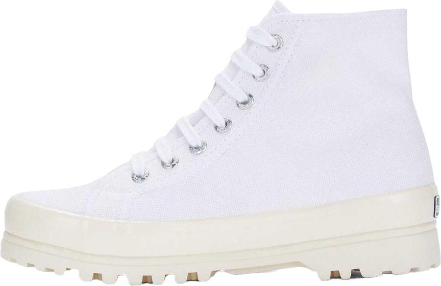 Superga Alpina 2341 Shiny Gum Sportschoenen voor volwassenen (Wit Glanzend Gebroken Wit)