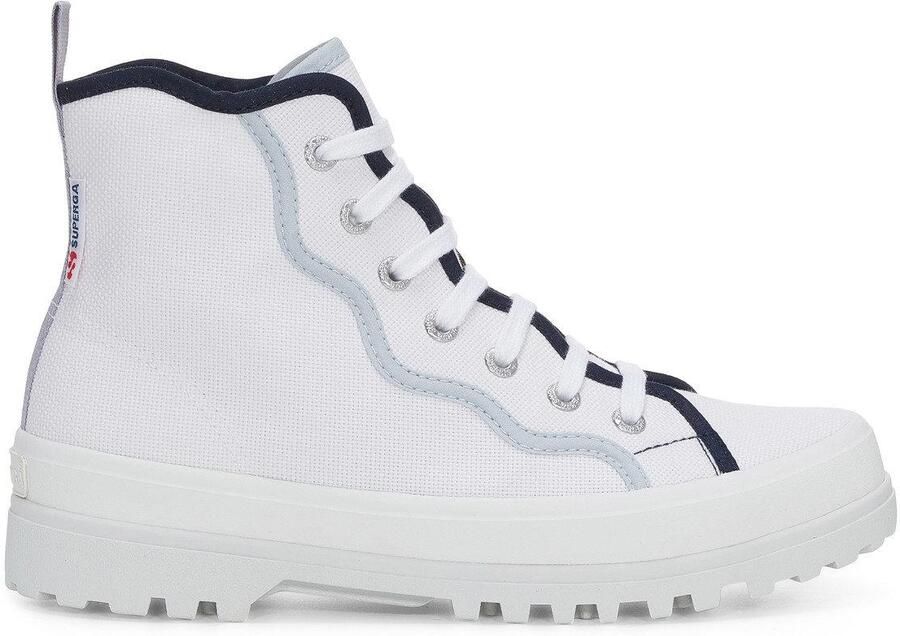 Superga Dames 2341 Alpina Krullende Bindingen Enkellaarsjes (Wit blauw)