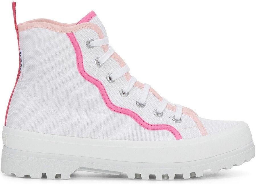 Superga Dames 2341 Alpina Krullende Bindingen Enkellaarsjes (Wit Roze)