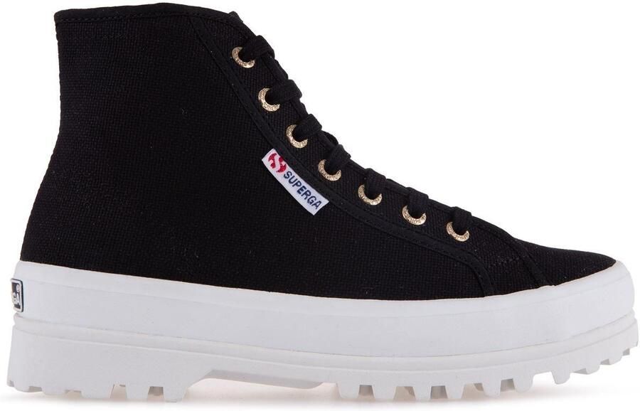 Superga Dames 2341 Cotu Alpina Hoge Tops (Zwart Paalgoud)