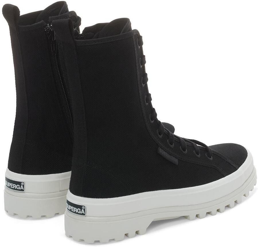 Superga Dames 2641 Alpina Hoge Tops (Totaal Zwart Avorio)