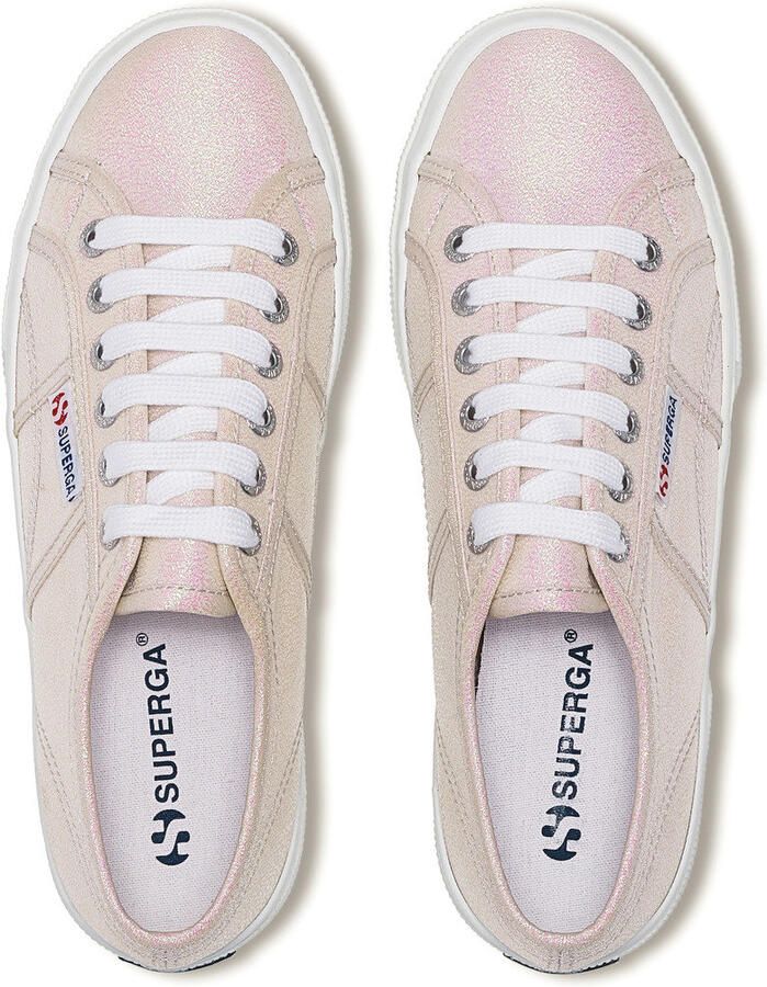 Superga Dames 2740 Lame Platform Trainers (Beige glans)