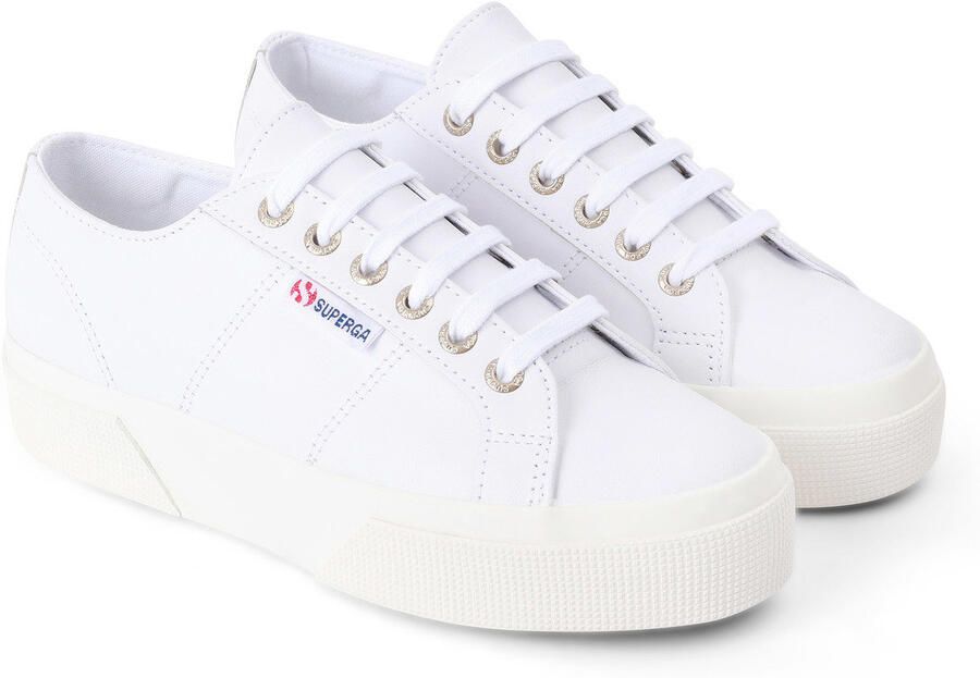 Superga Dames 2740 Nappa Leren Platform Trainers (Optisch Wit Avorio)
