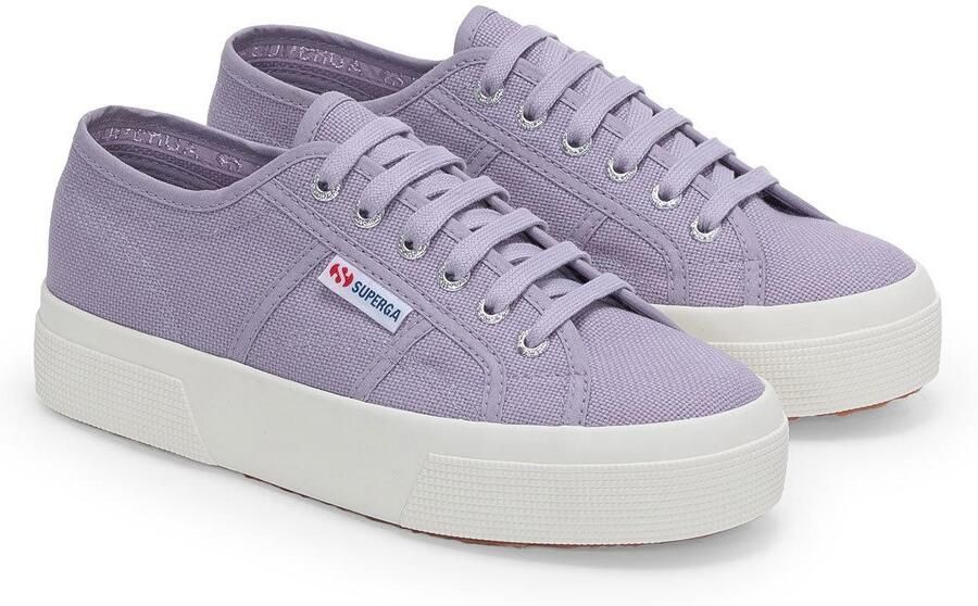 Superga Dames 2740 Veterschoenen (Violet Lavendel Avorio)