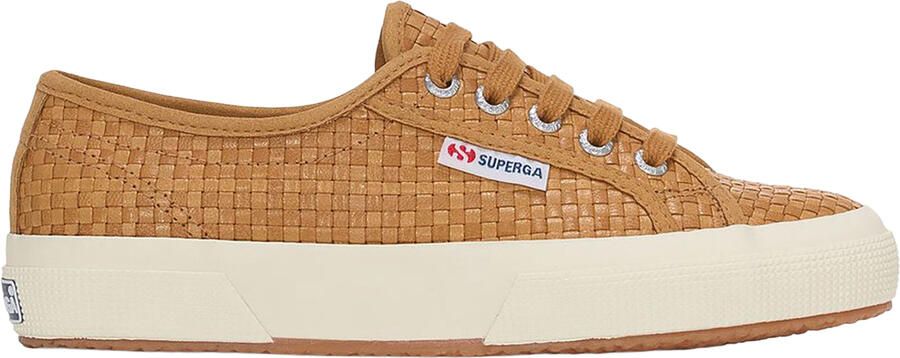 Superga Dames 2750 Geweven Leren Trainers (Beige Off White)