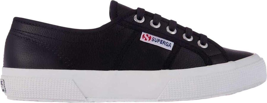 Superga Dames 2750 Nappaleer Trainers (Zwart Wit)