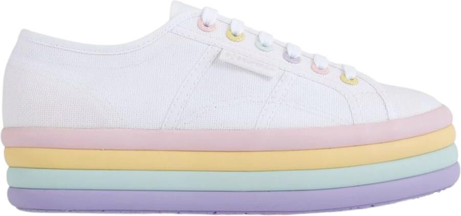 Superga Dames 2790 Candy Trainers (Wit Violet Lichtroze)