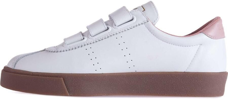 Superga Dames 2870 Sport Club S Leren Trainers met Contrast Detail (Wit Roze Rook)