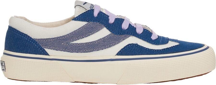 Superga Dames 2941 Revolley Denim Sportschoenen (Avorio Blauw Violet)