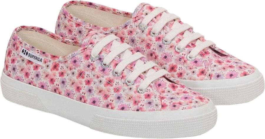 Superga Dames 3750 Leggera Flower Trainers (Wit Avorio Roze Lilla)