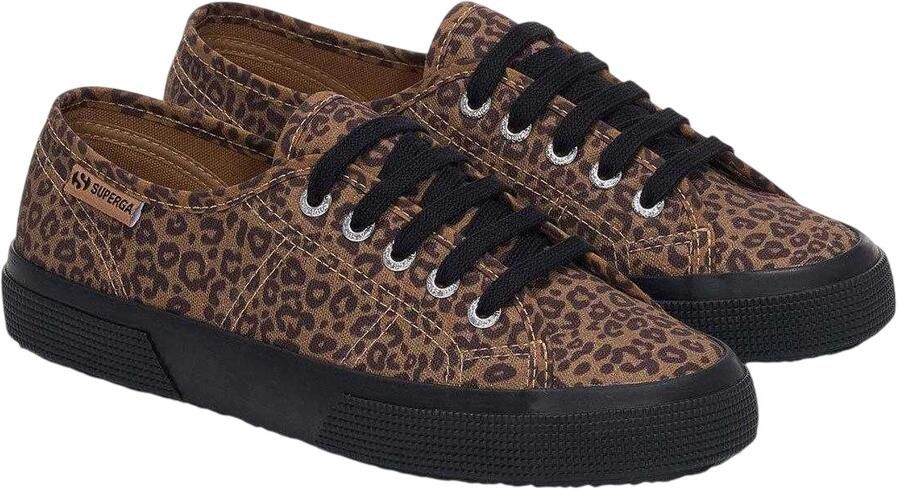Superga Dames 3750 Leggera Leopard Print Trainers (Zwart Beige)