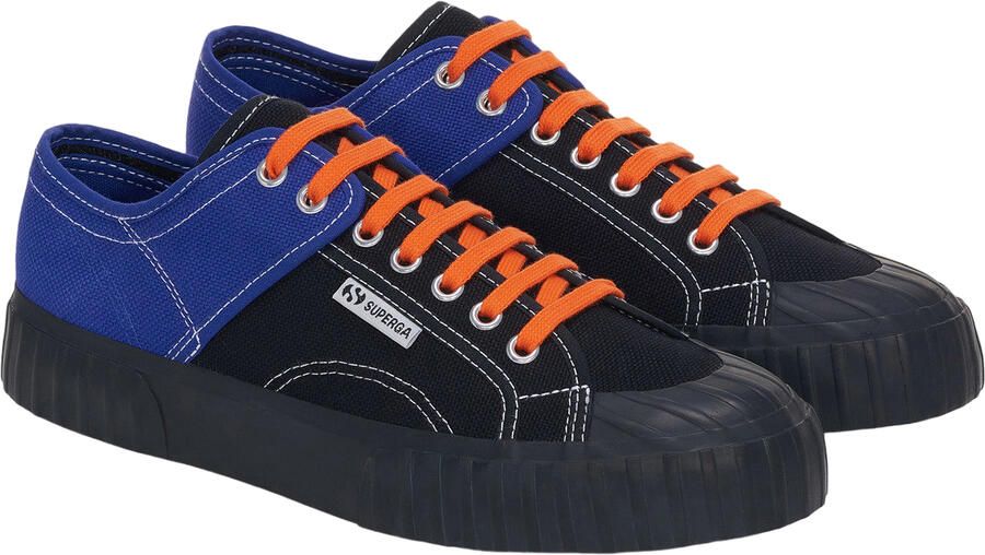 Superga Dames Kleurblok Trainers (Wit Avorio Zwart Wit)