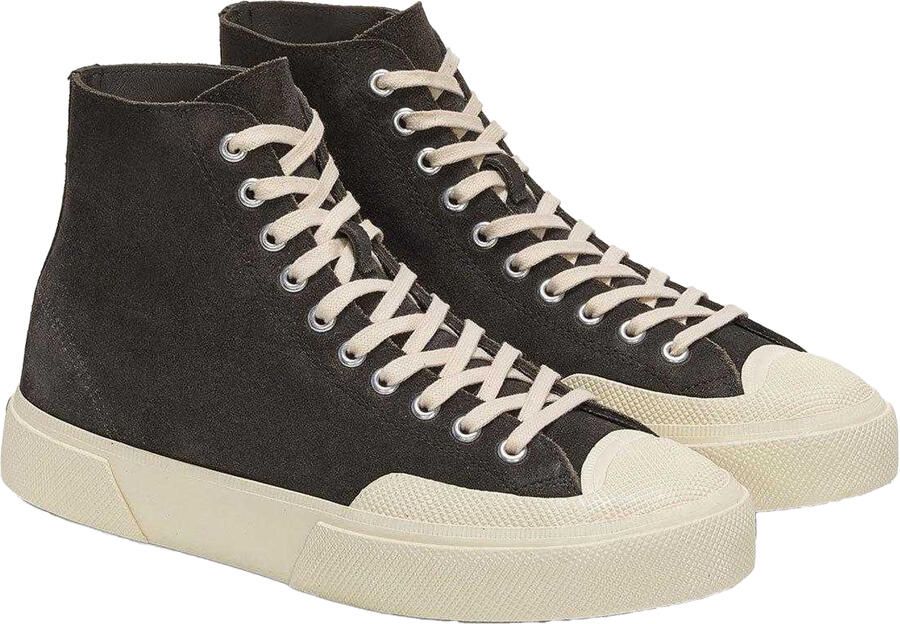 Superga Heren 2433 Works Flesh Out Suede High Top Trainers (Vulkaangrijs gebroken wit)