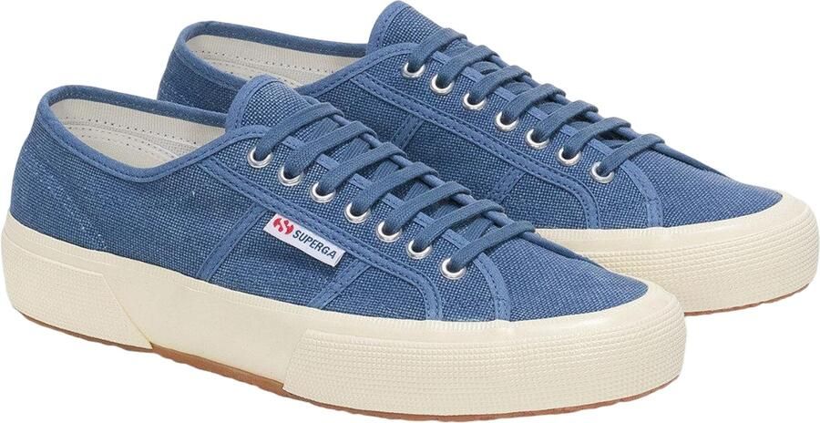 Superga Heren 2750 OG Washed Cotton Trainers (Navy Off Wit)