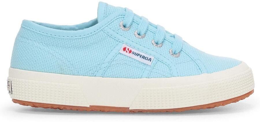 Superga Kinderen Kinderen 2750 Jcot Leather Trainers (Kristal Azul Avorio)