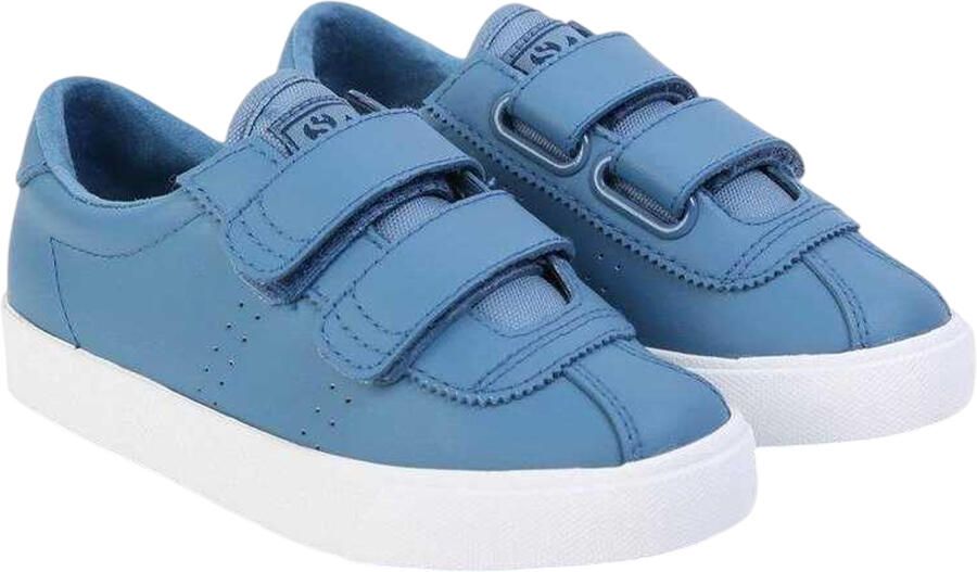 Superga kindersneakers 2843 Club S Action van leer (licht kobaltblauw)