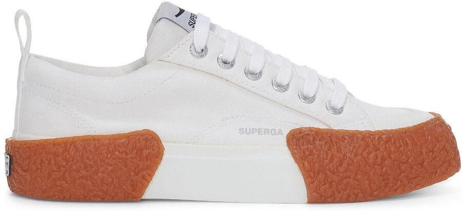 Superga Unisex 2660 Stripe Big Bumpers Trainers voor volwassenen (Wit Gum)
