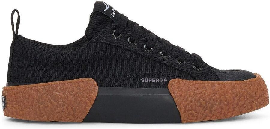 Superga Unisex 2660 Stripe Big Bumpers Trainers voor volwassenen (Zwart Gum)