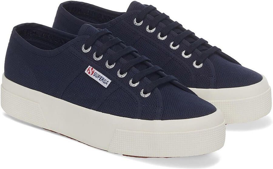 Superga Unisex 2740 Lace Up Platforms voor volwassenen (Marine Avorio)