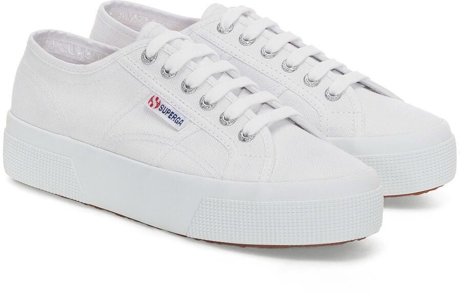 Superga Unisex 2740 Lace Up Platforms voor volwassenen (Wit)