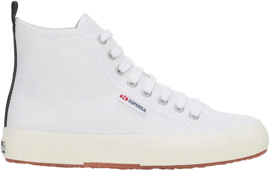 Superga Unisex 2750 Cotton Mid Cut High Tops voor volwassenen (Wit Zwart Avorio)