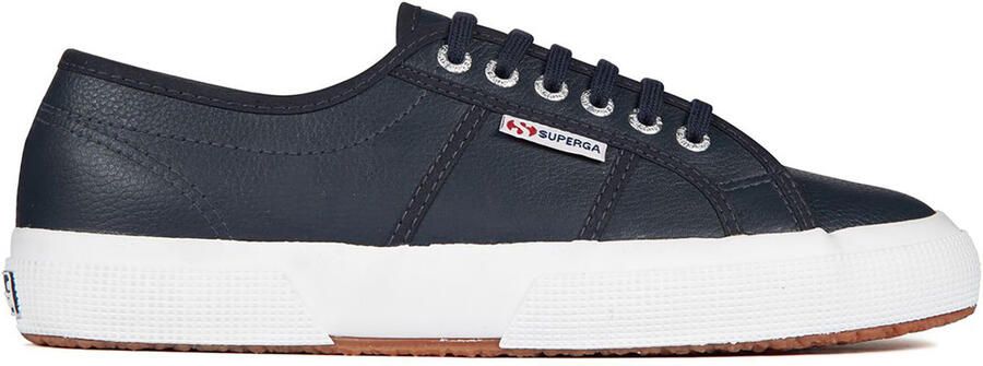 Superga Unisex 2750 Efglu Leather Trainers voor volwassenen (Blauwe Marine)