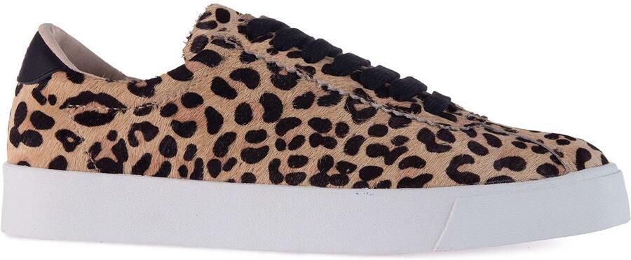 Superga Unisex 2843 Club S Luipaardprint rundsleder Trainers voor volwassenen (Beige)