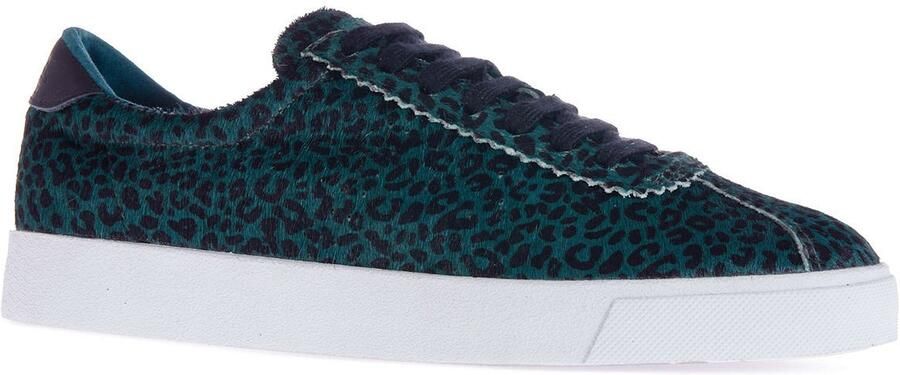Superga Unisex 2843 Club S Luipaardprint rundsleder Trainers voor volwassenen (Wintergroen)