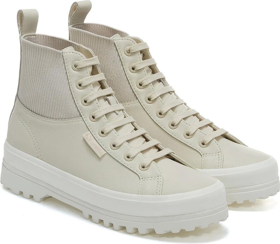 Superga Unisex volwassene 2644 Alpina gebreide nappalederen schoenen (Eierschaal licht beige Avorio)
