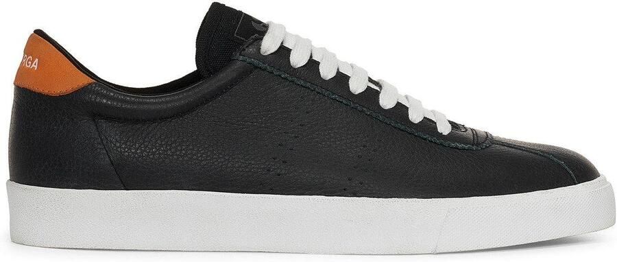 Superga Volwassen 2843 Club S Leren Trainers (Zwart Oranje)