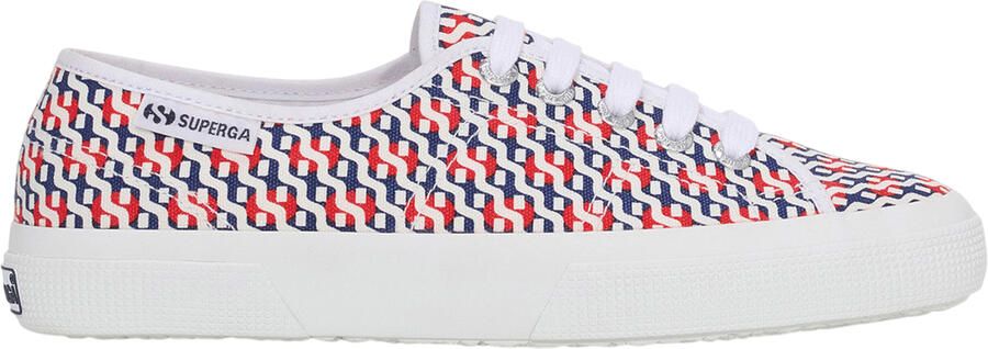 Superga Volwassen 3750 Leggera Print Trainers voor volwassenen (Wit Rood Marine)