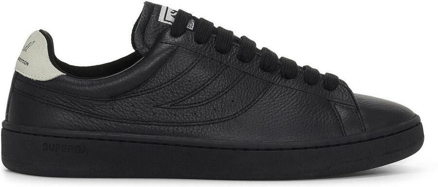 Superga Volwassene 4833 Lendl Leren Trainers (Zwart Wit Avorio)