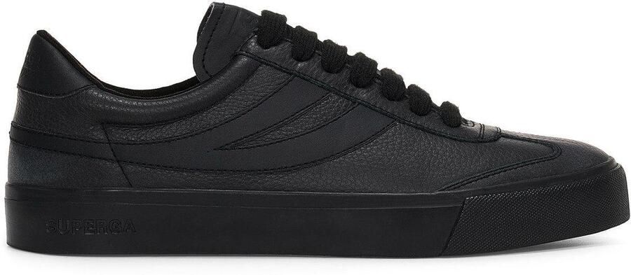 Superga Volwassene 4834 Club S Swallow Vegan Leather Trainers (Totaal Zwart)