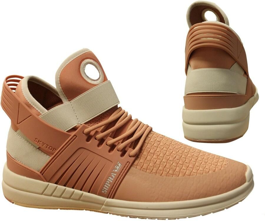 Supra Skytop V Peach Slip On High Top Lace Up Heren Trainers 08032 290 B44E