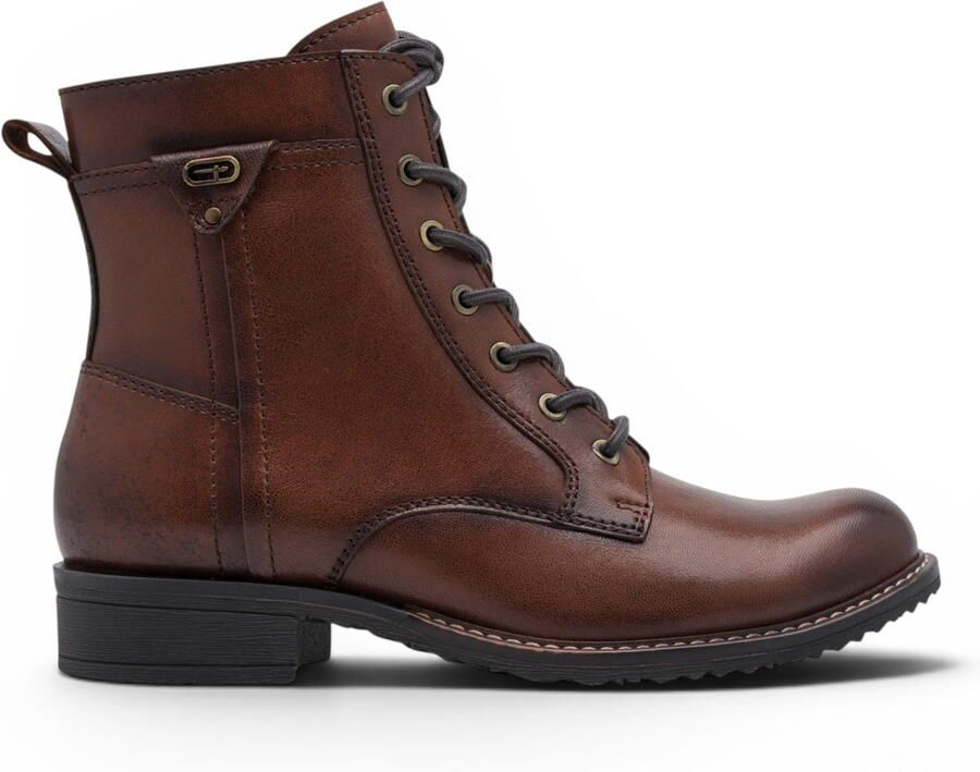 Tamaris bruine leren veterschoenen voor vrouwen 25224-47
