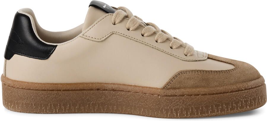 Tamaris Dames Beige Suède Mode Veterschoenen