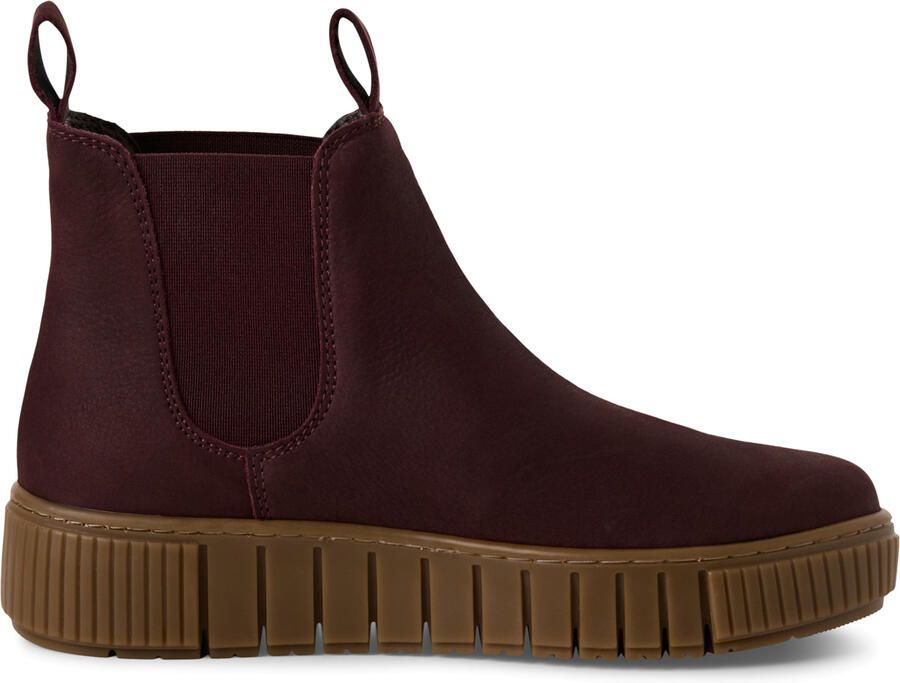 Tamaris Dames Bordeaux Burgundy Leren Chelsea Enkellaarsjes
