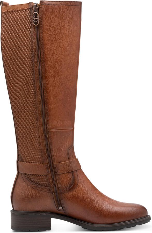 Tamaris Dames Cognac Bruine Leren Kniehoge Rijlaarzen