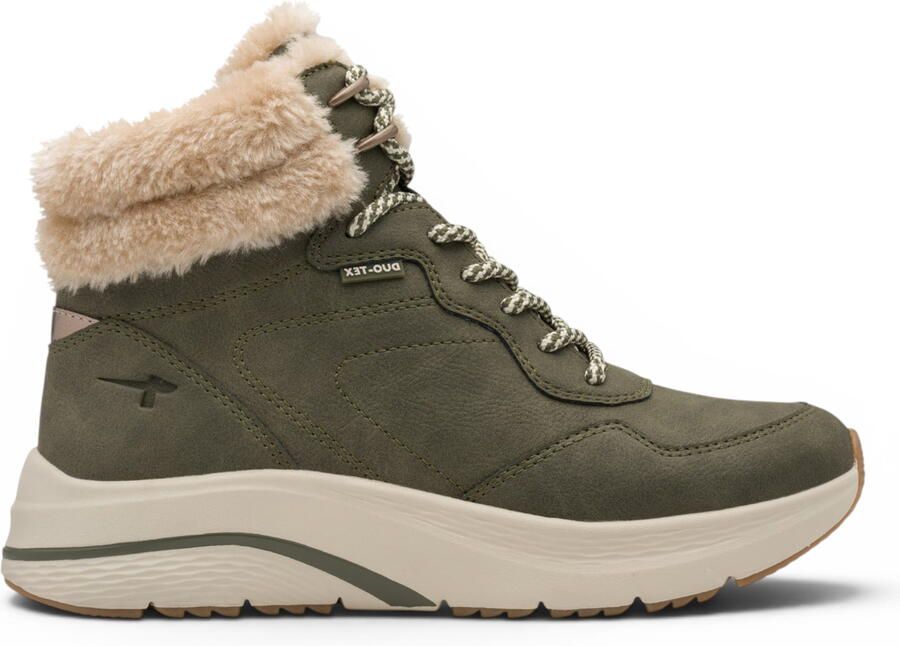 Tamaris dames groene warme winterwaterdichte veterlaarzen 26278-45