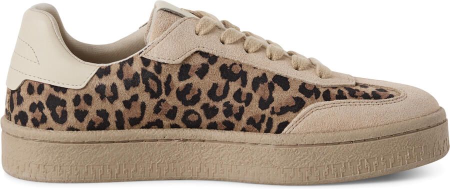 Tamaris Dames Leopard Bruin Suède Mode Veterschoenen