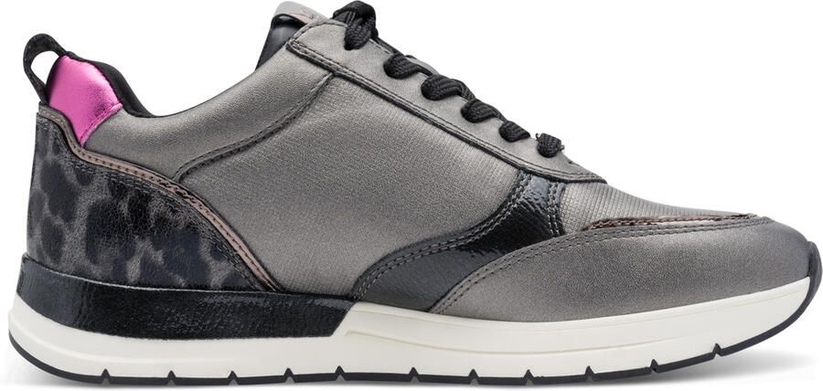 Tamaris Dames Pewter Zilver Roze Fashion Veterschoenen met Rits