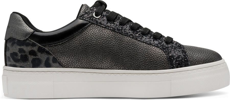 Tamaris Dames Pewter Zilveren Kunstleren Mode Veterschoenen