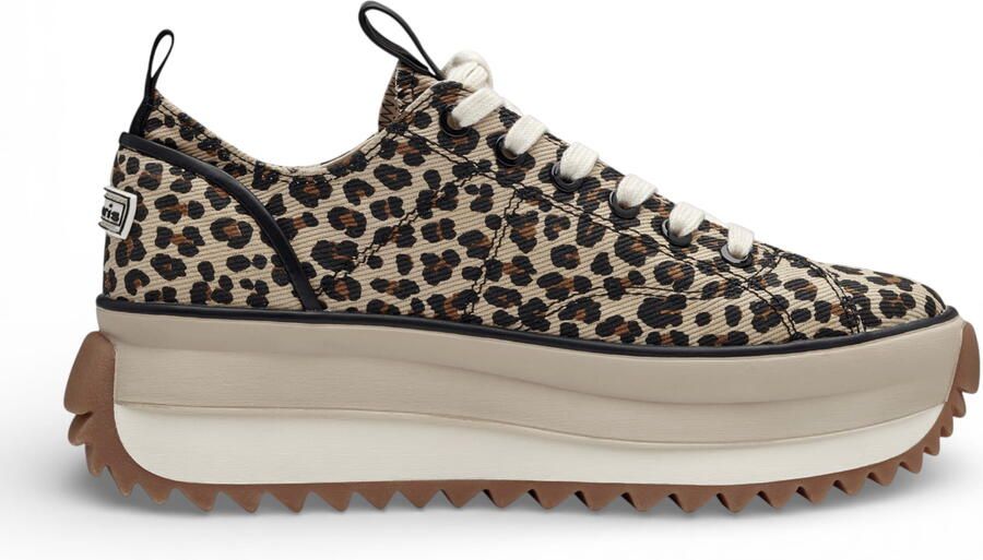 Tamaris dames platform sneakers met luipaardprint